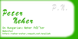 peter neher business card